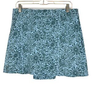 Ripskirt Wrap Skirt Womens Medium‎ Floral Blue Polyester Spandex SS-1618